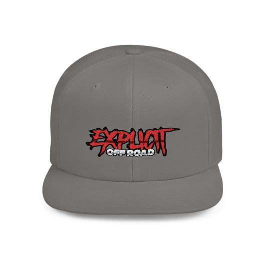 Explicit Off-Road Flat Bill Snapback Hat - Trendy White Cap for Adventure Enthusiasts