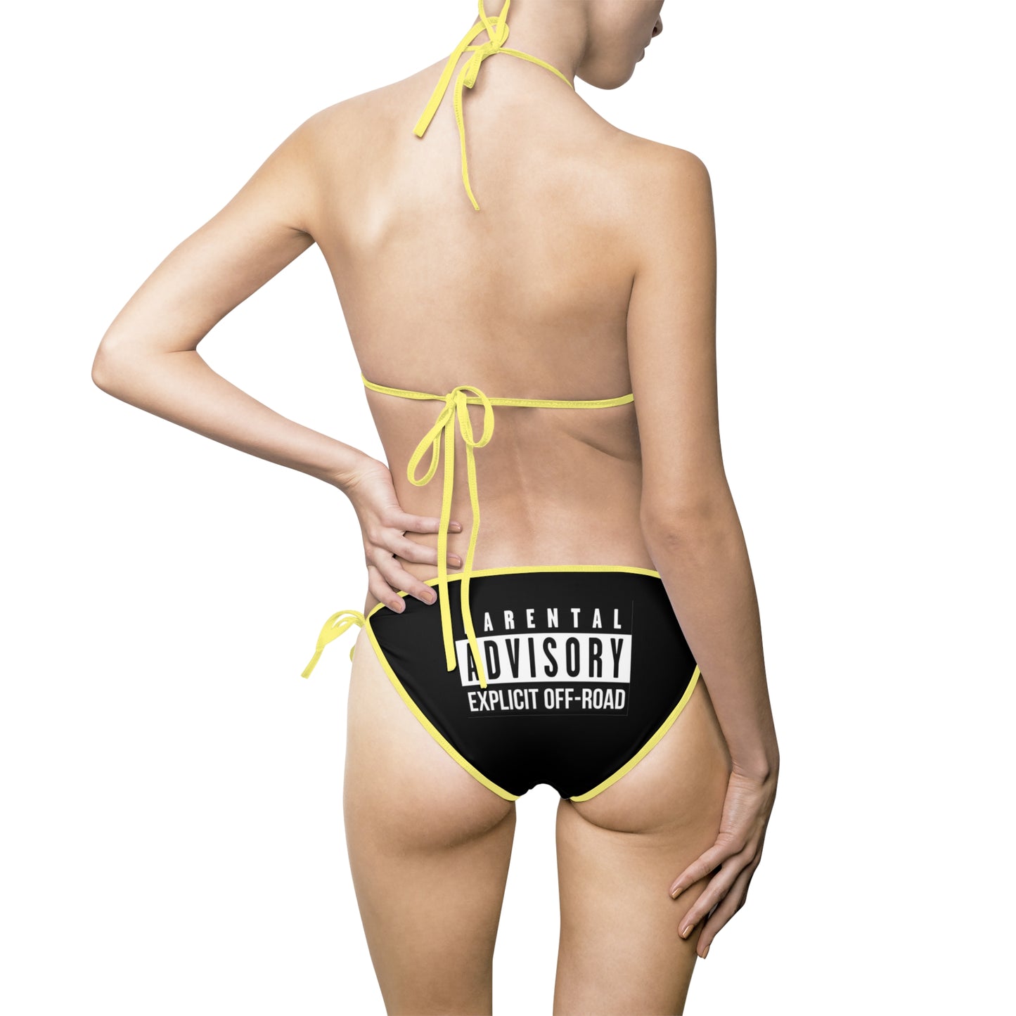 Parental Advisory String Bikini Swimsuit - Trendy Women's Swimwear