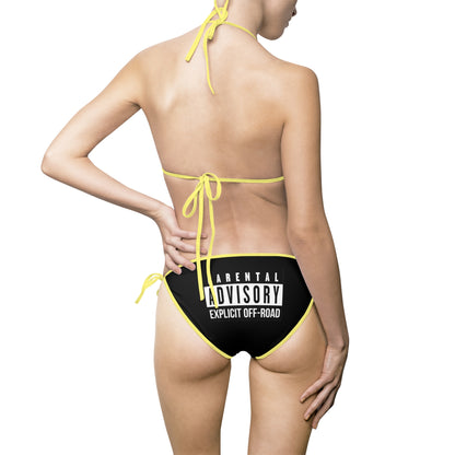 Parental Advisory String Bikini Swimsuit - Trendy Women's Swimwear