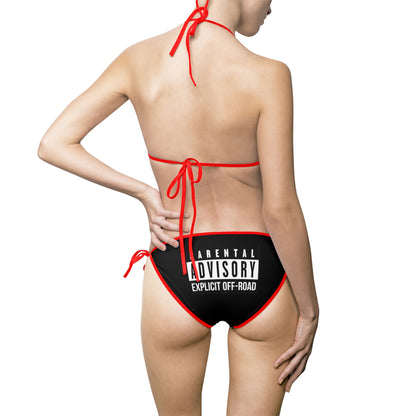 Parental Advisory String Bikini Swimsuit - Trendy Women's Swimwear