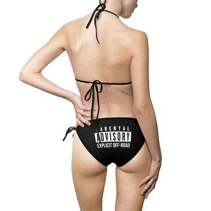 Parental Advisory String Bikini Swimsuit - Trendy Women's Swimwear