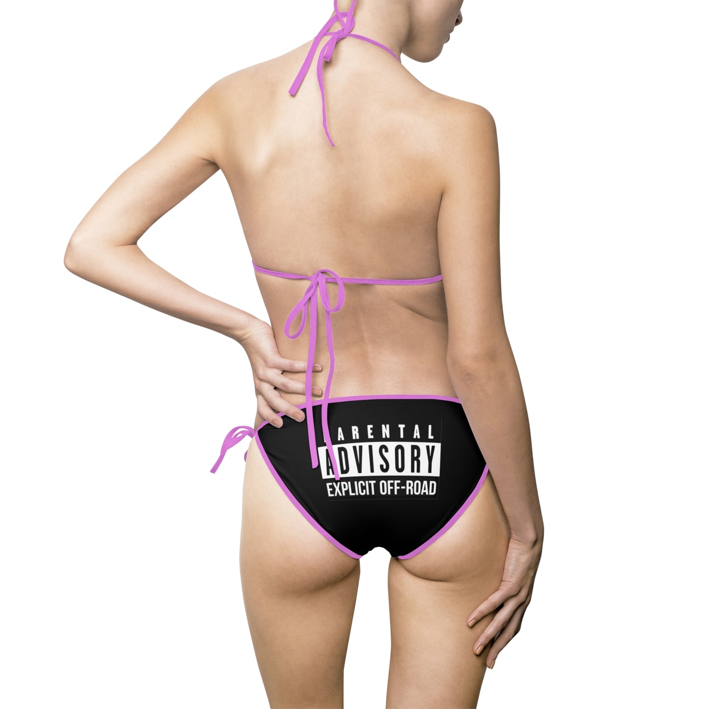 Parental Advisory String Bikini Swimsuit - Trendy Women's Swimwear