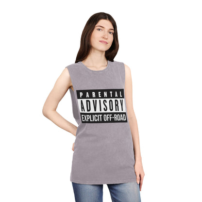 Parental Advisory Off-Road Stonewash Tank Top - Unisex Graphic Tee