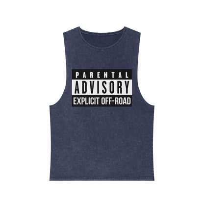 Parental Advisory Off-Road Stonewash Tank Top - Unisex Graphic Tee