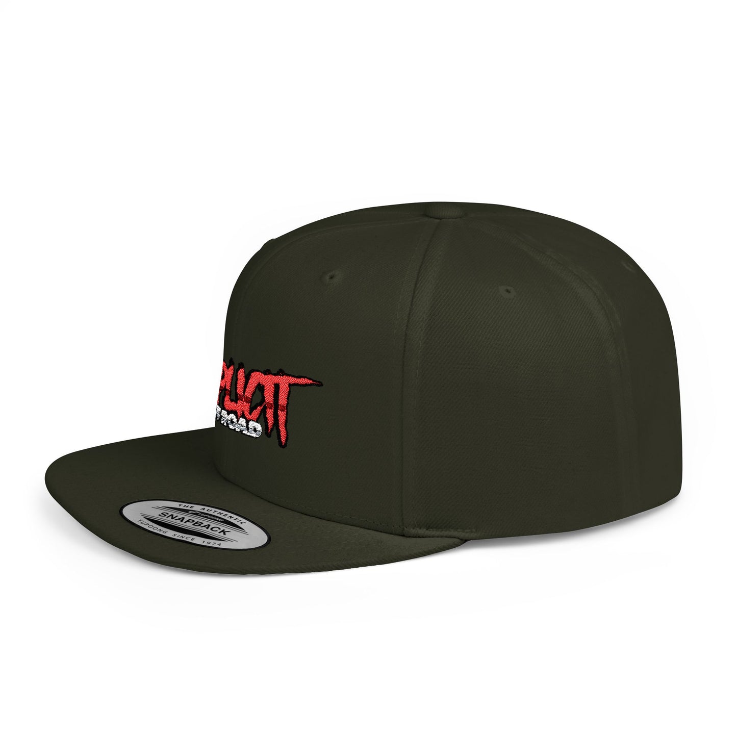 Explicit Off-Road Flat Bill Snapback Hat - Trendy White Cap for Adventure Enthusiasts