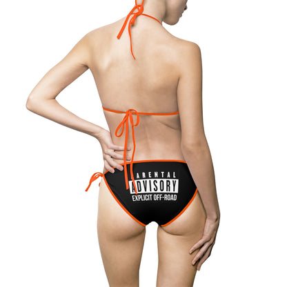 Parental Advisory String Bikini Swimsuit - Trendy Women's Swimwear