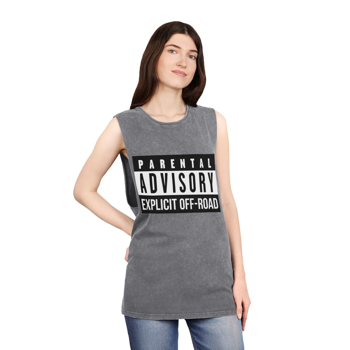 Parental Advisory Off-Road Stonewash Tank Top - Unisex Graphic Tee