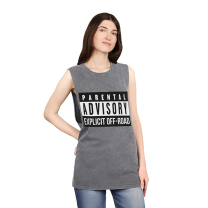 Parental Advisory Off-Road Stonewash Tank Top - Unisex Graphic Tee