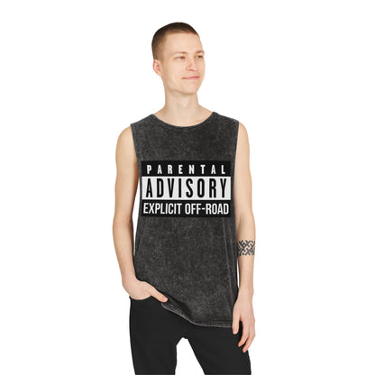 Parental Advisory Off-Road Stonewash Tank Top - Unisex Graphic Tee